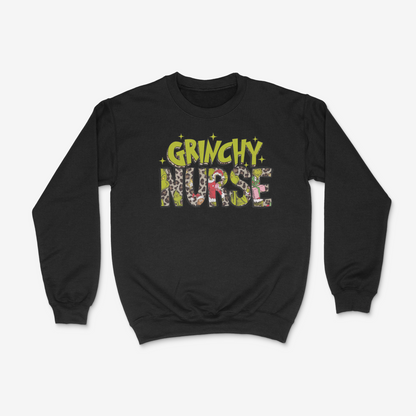 Grinchy Christmas Sweatshirt for Nurses